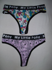 My Little Pony womens XS/fit girls 10-12 2pk thong panties nip tween 80s retro