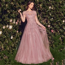 A-line Prom Dress Women's Evening Party Dresses Long Sleeves Floor Length