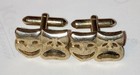 SWANK COMEDY TRAGEDY THEATER MASKS GOLD TONE CUFFLINKS CUFF LINKS Vintage — photo 3