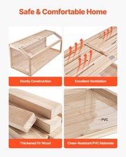 New Wooden Hamster Cage, 270  Viewing Hamster Habitat, 48 x 20 x 20in, Dwarf Ha