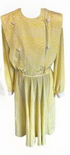 Vintage 1980s Parigi Yellow L/S Dress Size 10
