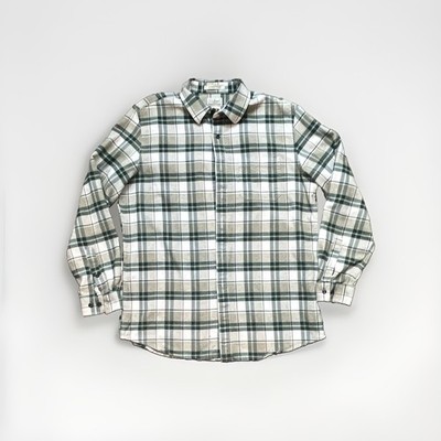 L.L.Bean Slightly Fitted Plaid Flannel Button-Up Shirt Men s L Tall