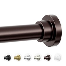 Adjustable 28-74 Tension Shower Curtain Rod Heavy Duty Non-Slip Bronze
