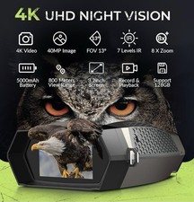 Night Vision Goggles 5W 3.2 Screen 4K UHD IR Binoculars 8X Digital Zoom 32GB In