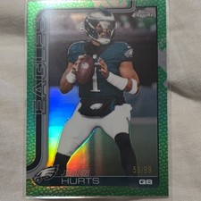 2025 Topps Chrome Jalen Hurts #247 Green /99 Philadelphia Eagles COLOR MATCH