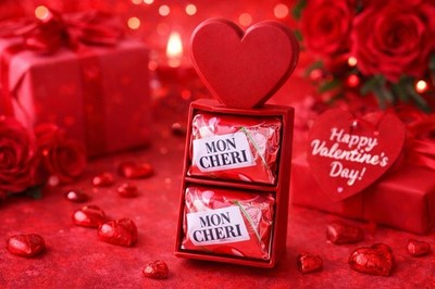 Valentinstag Geschenk Mitbringsel Herz Mon Cheri Liebe Herz Deko Schokolade