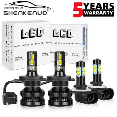 4x H4 LED Headlight + 881 Fog Light Bulbs For Kia Spectra/Kia Spectra5 2005-2009