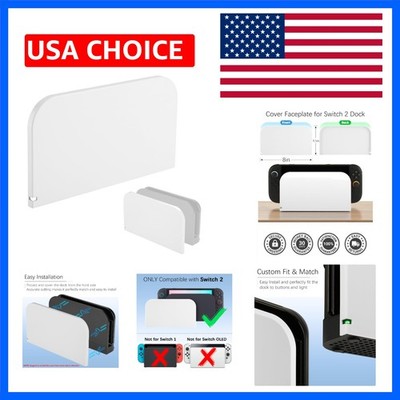 Protective Plastic Faceplate Cover for Nintendo Switch 2 Dock - White Elegance