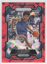 #90 AJ Johnson 2024-25 Prizm Draft Picks Red Ice RC
