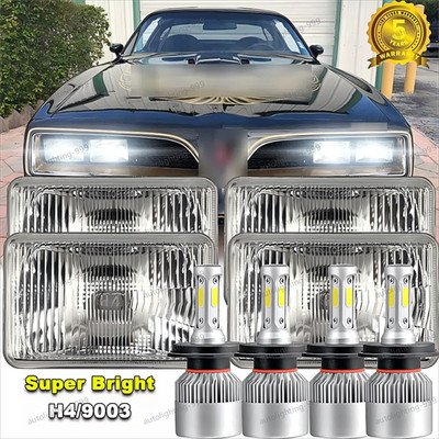 4x6'' LED Headlights for 1977 1978 1979 1980 1981 Pontiac Firebird Trans AM 4pcs