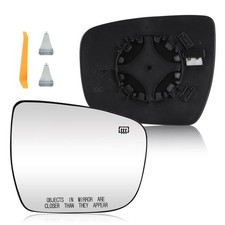 Passenger Right Side Power Heated Mirror Glass Fit For Side, Black