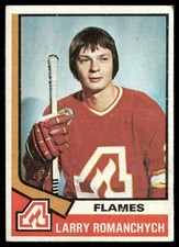Larry Romanchych 1974-75 Topps #157 Atlanta Flames VG Wrinkled Wax