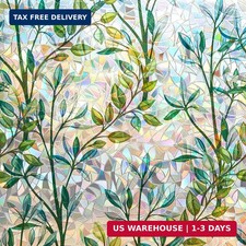 Finnez Window Privacy Film 3D Static Cling Window Film, No Glue Heat Control 9