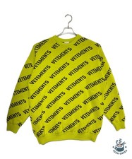 VETEMENTS Neon sweater with logo knit Size: X...
