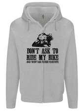 Ask to Ride My Biker Motorbike Motorcycle Mens Zip Up Hoodie