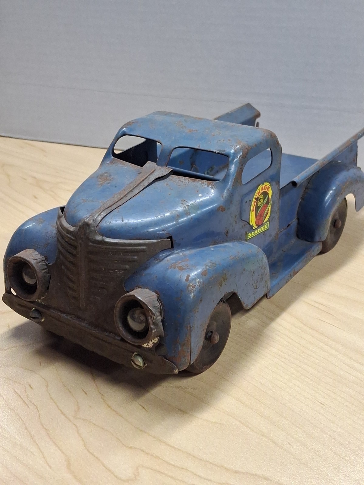 Vintage Marx Package Delivery Service Pickup 1940s Pressed Steel Blue Headlights
