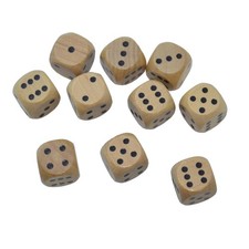 10 Pack 16MM Wooden Dice Set D6 Round Edge Tabletop Gaming Math Education