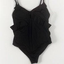 H M Size M Women  s Black Lined Wireless One Piece Swimming Suit