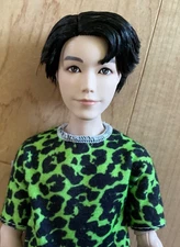 Black hair BTS J-Hope Articulated  Doll GKC91 , leopard top, shorts
