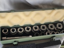 15pc JOHN DEERE Mix Socket Set 3/4" drive SAE 7/8 to 1-7/8" Extension Metal Box 
