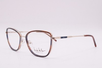 NEW NICOLE MILLER TORINO C03 BLUE BROWN GUNMETAL AUTHENTIC EYEGLASSES 57-18