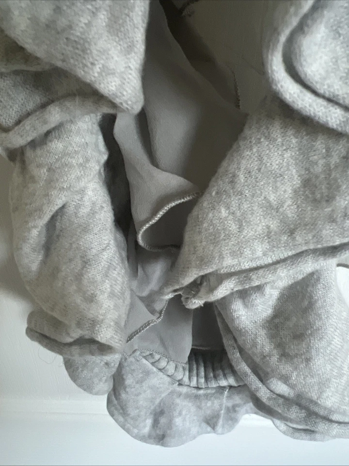 VINTAGE Juicy Couture Soft Grey Cotton Chiffon Ruffle Long Circle Scarf - Image 3 of 4