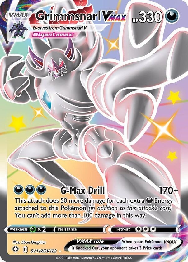 Grimmsnarl VMAX - SV117/SV122 - Pokemon Shining Fates Sword Shield Shiny Rare NM