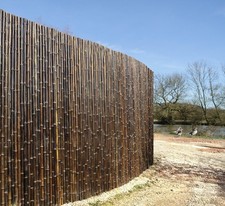 Real Black Carbonised Black Bamboo Cane Privacy Screening Fencing Panel 1.8m