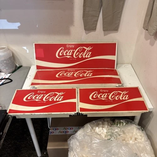 Lot Of 4 Vintage Metal Enjoy Coca-Cola Sign Panel