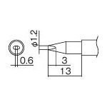HAKKO Soldering Iron Tip/1.2DL Type T12DL12
