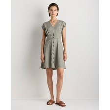 Quince vintage wash tencel dress olive NWT large