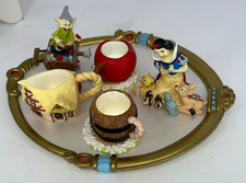 Vintage Disney Snow White & 7 Seven Dwarves w/ Box Miniature Tea Set Dopey