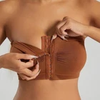Women Non Padded Tube Top Bra Front Hook Seamless Strapless Bralette Stretch