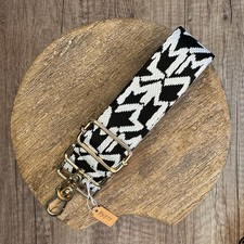 Wide  Black White Purse Strap Crossbody Guitar Strap NEW FAST SHIP