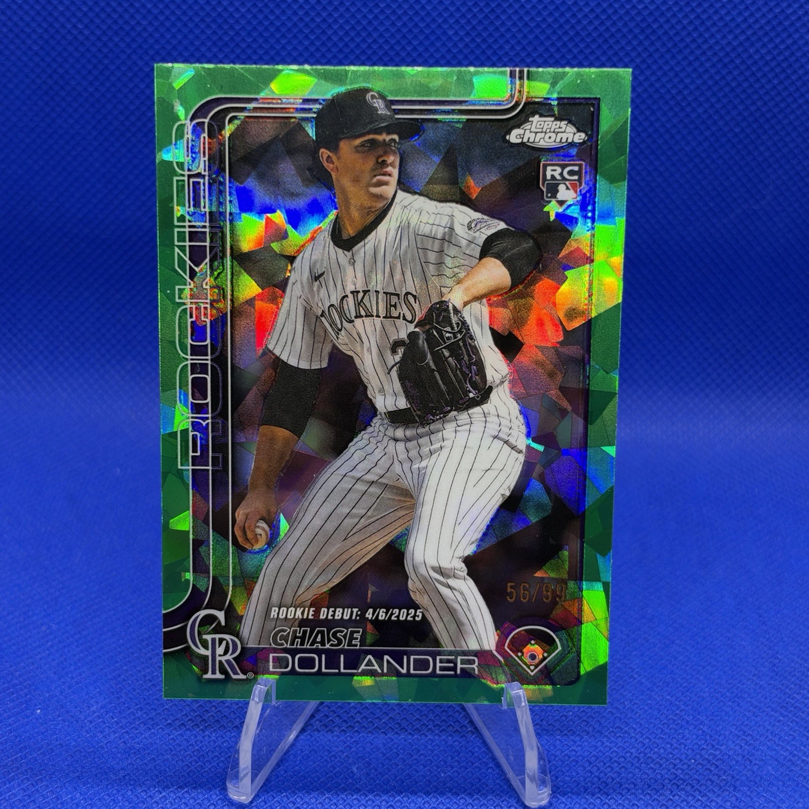 2025 CHASE DOLLANDER RC 56/99 Topps Chrome Sapphire Green USC175 #Rockies