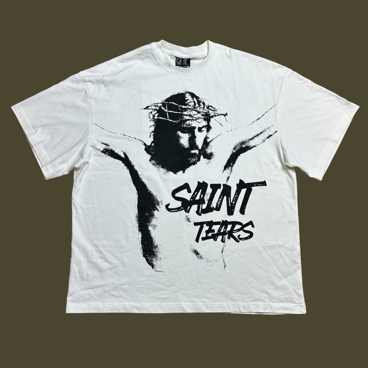 Rare Saint Michael x Saint Tears White Jesus T-Shirt Adult Size XL