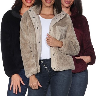 Only Damen Jacke Damenjacke Teddyjacke Plüsch Sherpa ONLContact Life Oversized