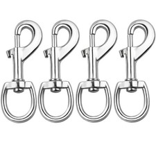 4Pack 3.5" Swivel Snap Hooks HeavyDuty Nickel Plated Flagpole Eye Bolt Clips