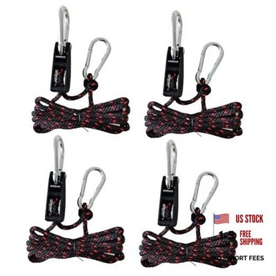 Ratchet Tie Down Straps - 1/4'' (6mm) Adjustable Rope Hangers - 4pcs - 4 Pack