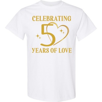Inktastic 50th Wedding Anniversary 50 Years T-Shirt Married Celebration Fifty
