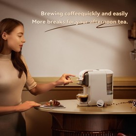 HIBREW H2B 5-in-1 Pod Coffee Maker White Kcup/Nes/DG/Espresso Powder