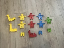 Vintage Plastic Interlocking Stacking Toys Giraffes  People Figures Educational