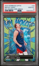 Nikola Jokic 2024-25 Donruss Optic My House Lime Green SP #/199 PSA 10 #20