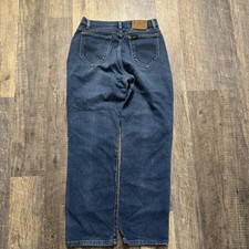 Vintage Lee Jeans Womens 28x28 Blue High Rise Cotton Workwear Made USA
