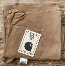 NOS Vtg Carhartt brown duck Double knee Overalls 42x34 rugged Outdoor Wear