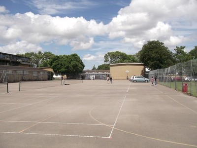 Photo A3 Queen Elizabeth School, tennis courts, Faversham Hard courts be c2012
