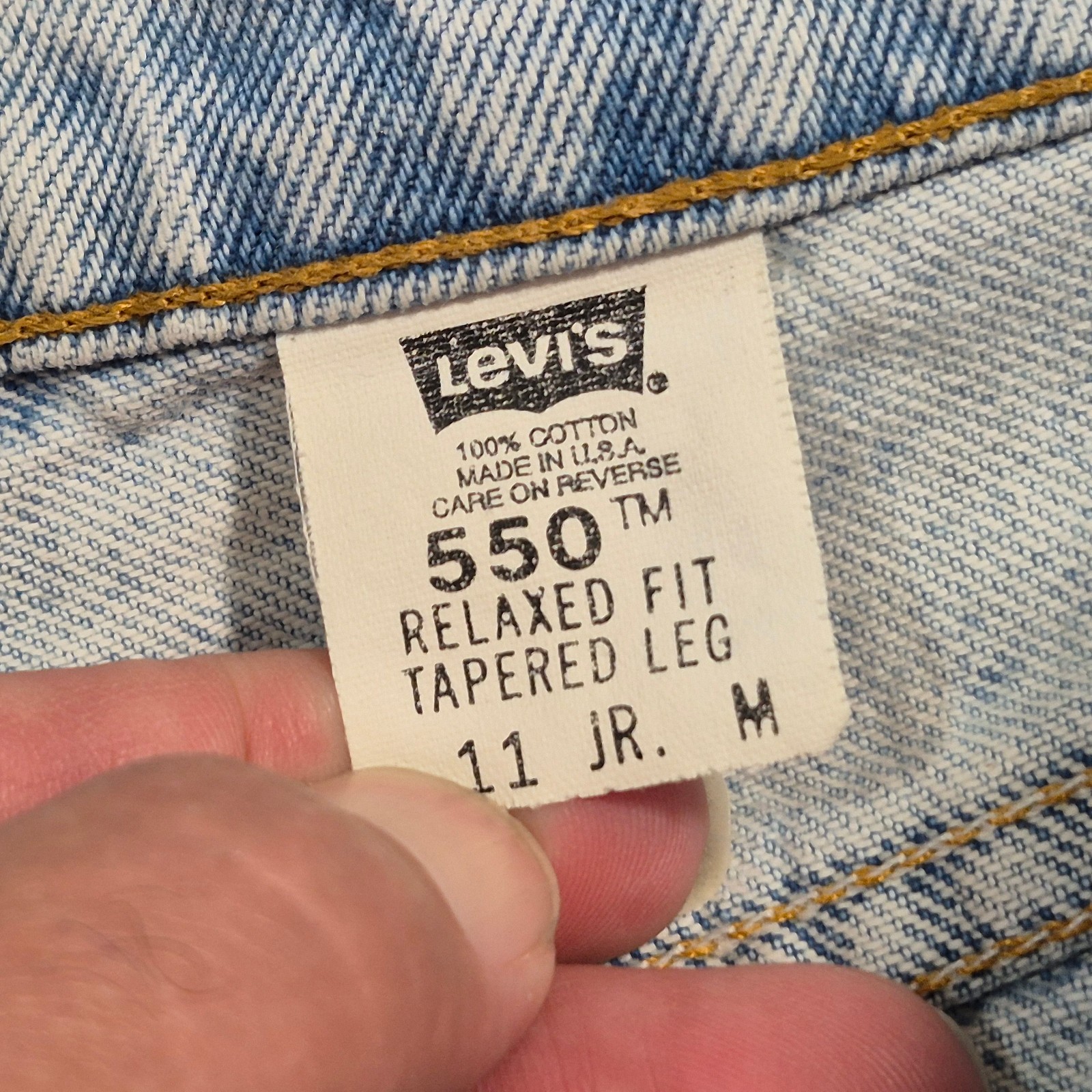 VTG LEVIS 551 RELAXED FIT TAPERED LEG SIZE 11 JR MEDIUM 30x29 MADE IN USA thumbnail 14