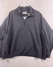 Eddie Bauer Men  s Gray Quarter Zip Pullover Embroidered Script Logo No Size Tag