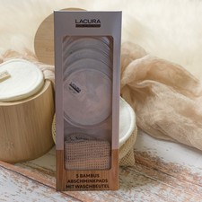 Lacura 5 Bambus Abschminkpads mit Waschbeutel