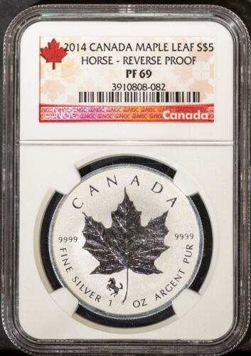 2014 $5 Canada Silver Maple With Horse Privy Rev Proof NGC # 3910808-082 + Bonus